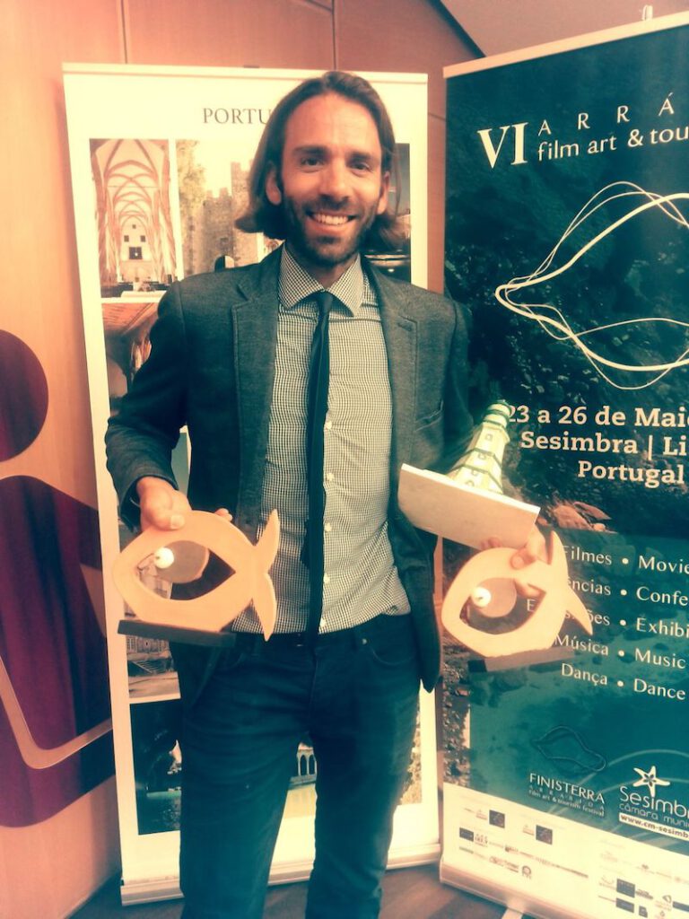 In the picture, Michael Sanderson is holding his Finisterra awards 2017