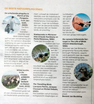 2019-Volkskrant-De Best Natuurfilmscenes